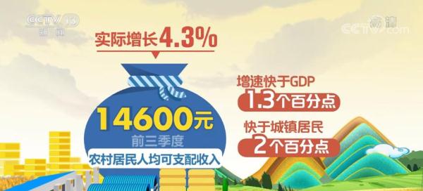 農(nóng)村居民人均可支配收入14600元 實(shí)際增長4.3%